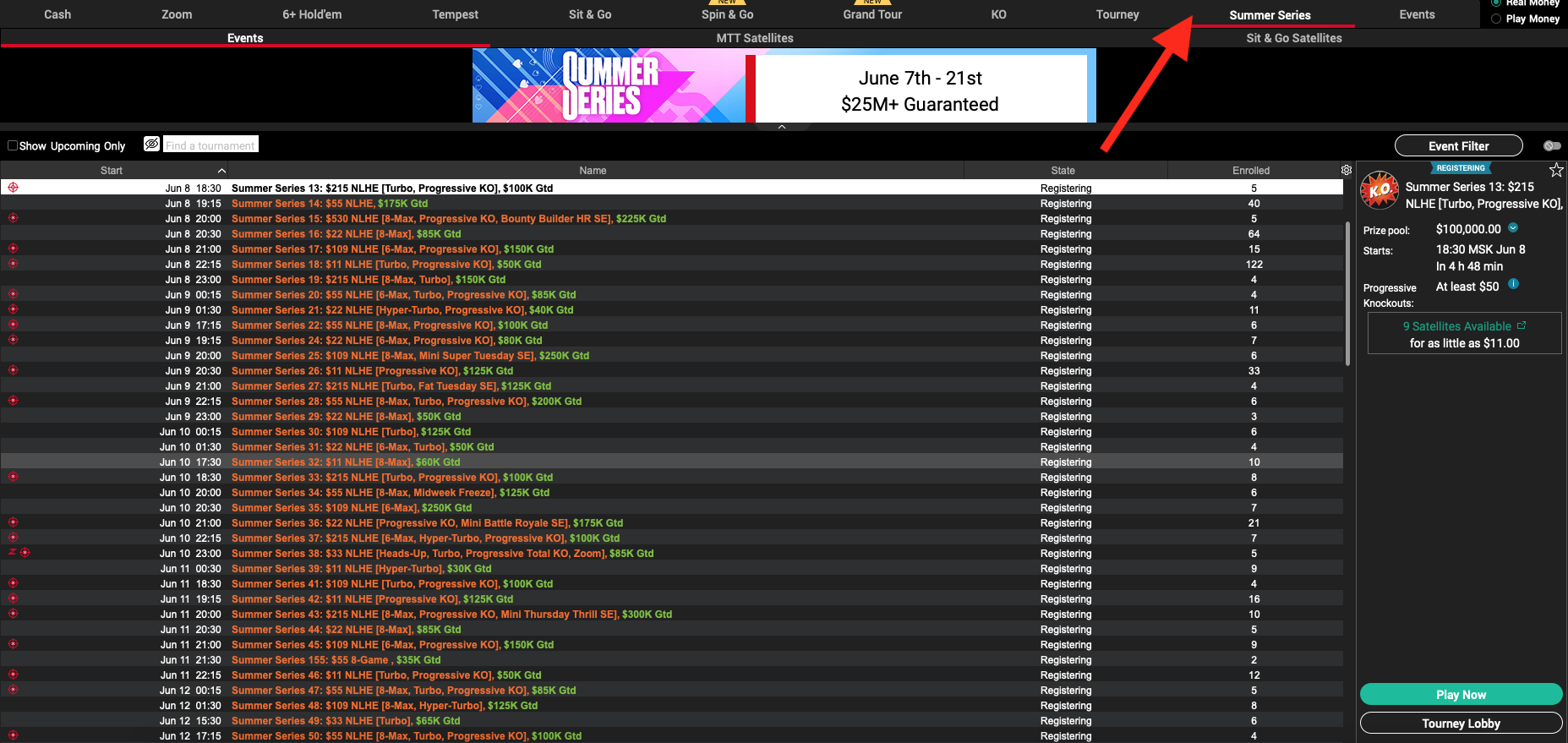 На PokerStars стартовала серия Summer Series с гарантией $25,000,000 1