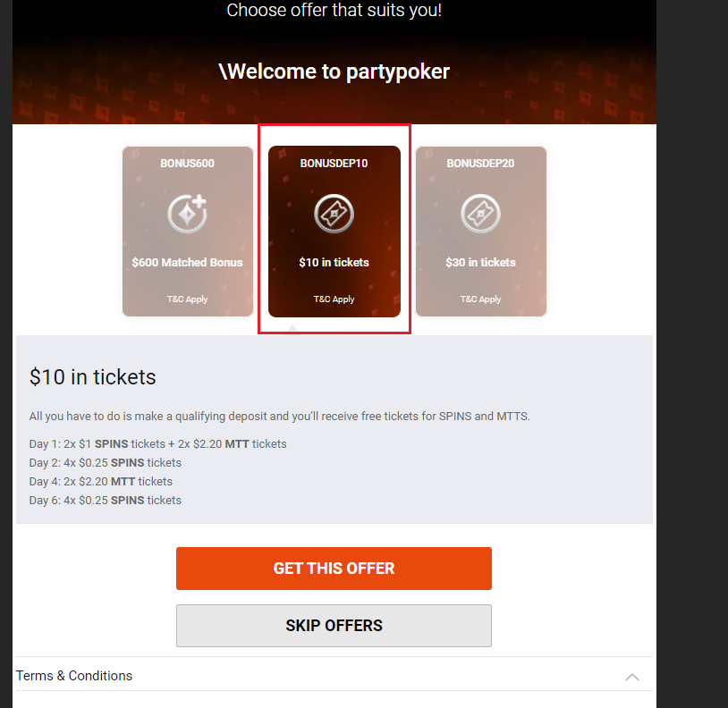 На partypoker доступен отыгрываемый бонус на депозит 100% до $600 3