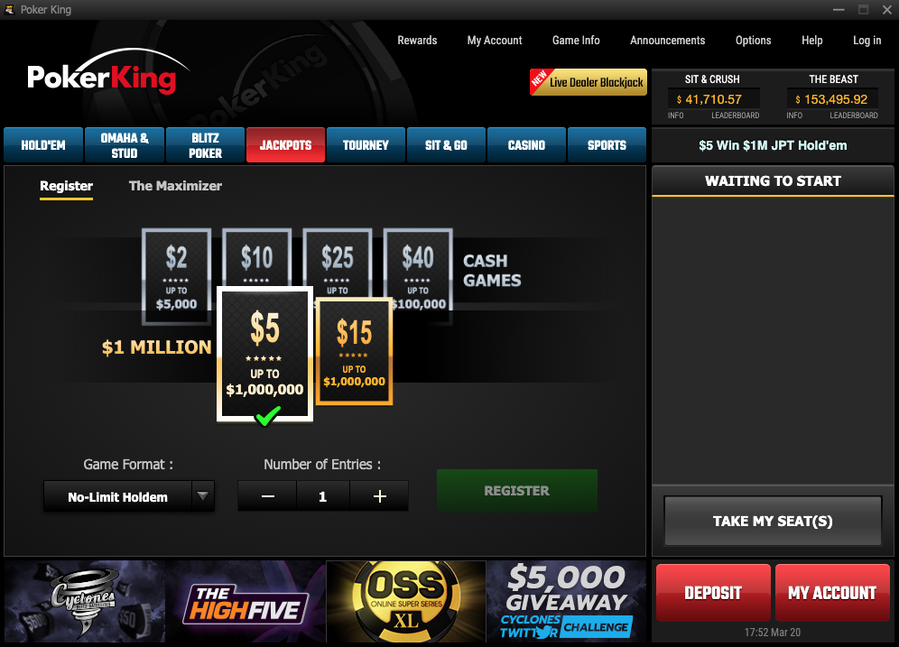 Покердом запускает лидерборд на 1,300,000 рублей, а также спины на PokerKing с розыгрышем $1,000,000 1