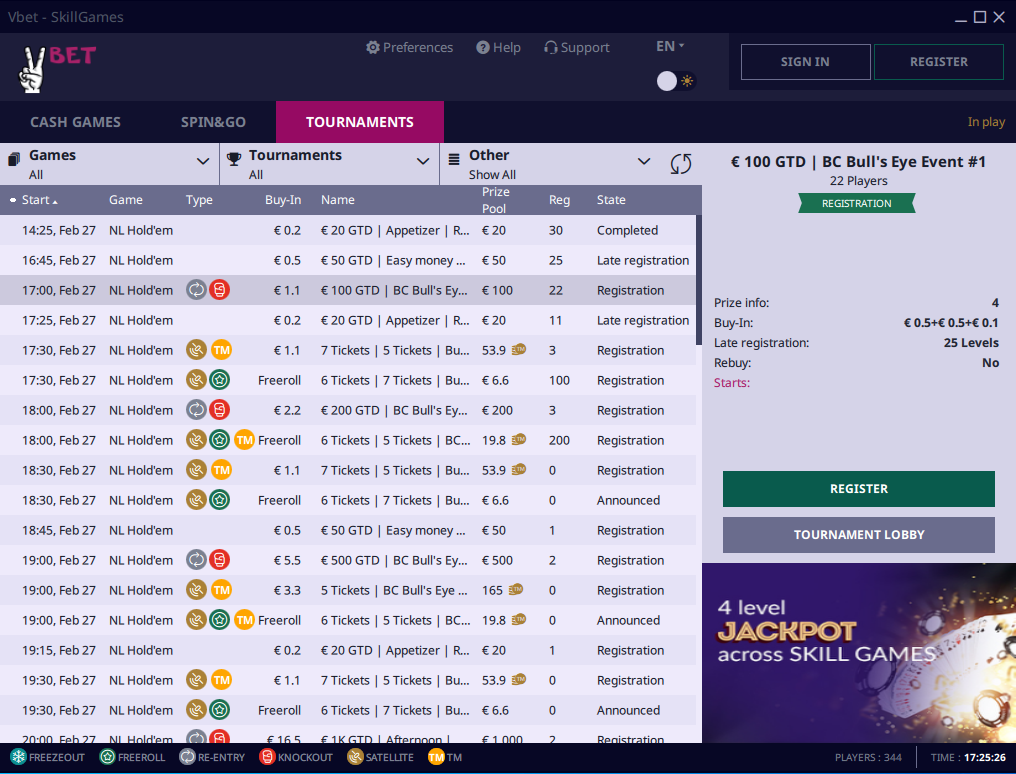 Сегодня на Vbet стартует серия Bull's Eye KO Series с гарантией €165,000 1