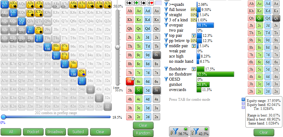 Игра против лузового оппонента в 3-бет банке без позиции с инициативой 4