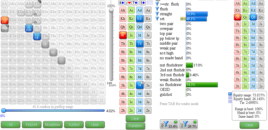 Игра с ОЕСД в 3-бет банке без позиции против лузового регуляра 5