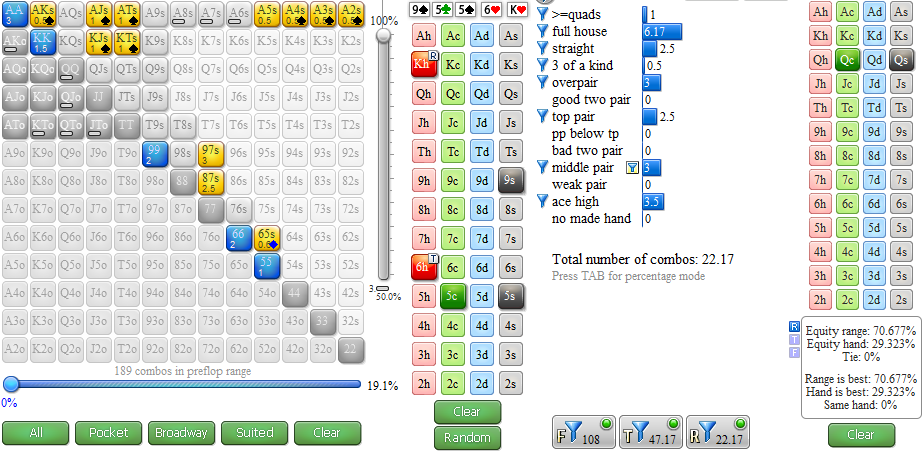 Игра против лузового оппонента в 3-бет банке без позиции с инициативой 5
