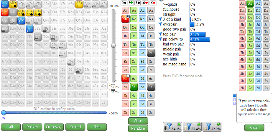 Игра против лузового оппонента в 3-бет банке без позиции с инициативой 7